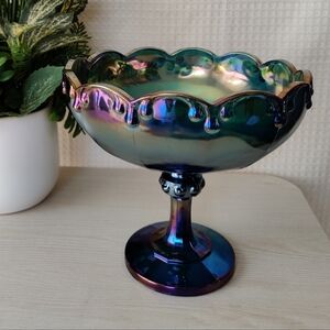Iridescent Carnival Glass 2892 Garland Bowl Indiana Glass Co